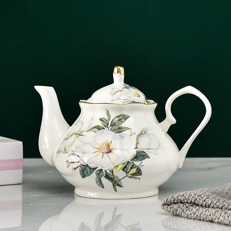 400ML European Bone China Teapot English Afternoon Tea Set Teapot High-Grade Porcelain Coffee Pot Heat Resistant Kettle Pot