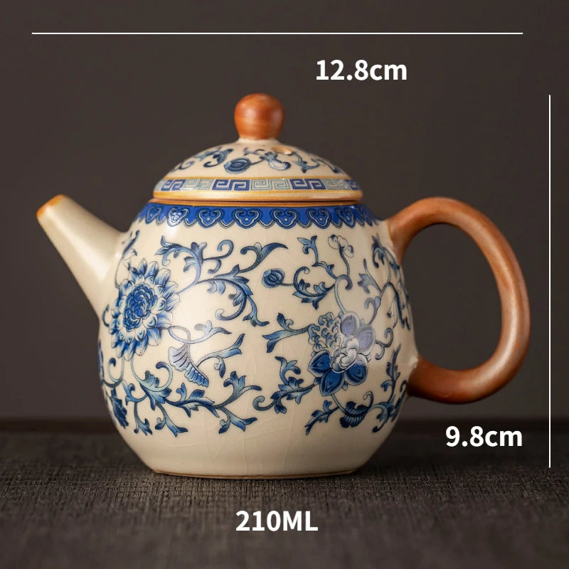 Celadon Ru Kiln Xishi Teapot Set Single Pot Tea Brewer Household High-grade Ceramic Kung Fu Tea Set