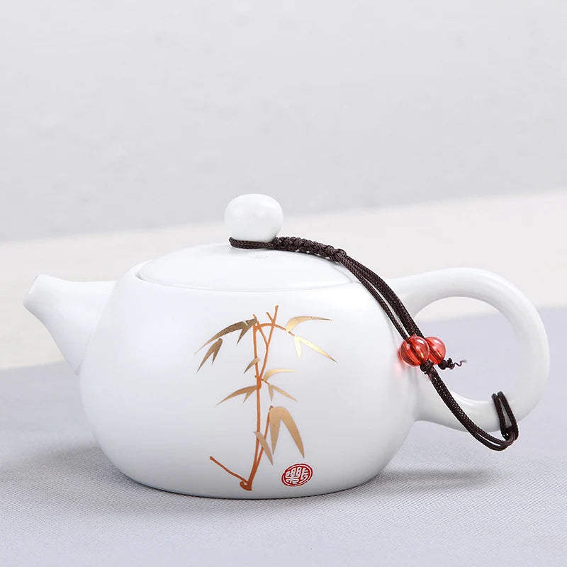 Ding Kiln White Matte Ceramic Tea Pot Teeware Teware Heated Kettle Coffee Teapot for Tea in Cup Yixing Clay Kettle Samovar Set