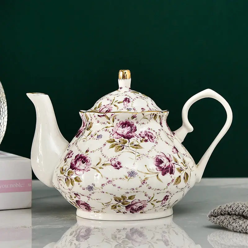 400ML European Bone China Teapot English Afternoon Tea Set Teapot High-Grade Porcelain Coffee Pot Heat Resistant Kettle Pot