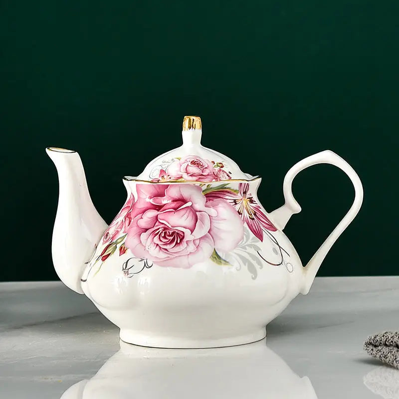 400ML European Bone China Teapot English Afternoon Tea Set Teapot High-Grade Porcelain Coffee Pot Heat Resistant Kettle Pot