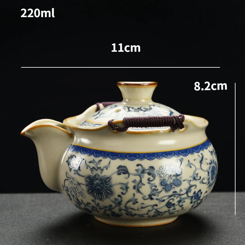 Celadon Ru Kiln Xishi Teapot Set Single Pot Tea Brewer Household High-grade Ceramic Kung Fu Tea Set