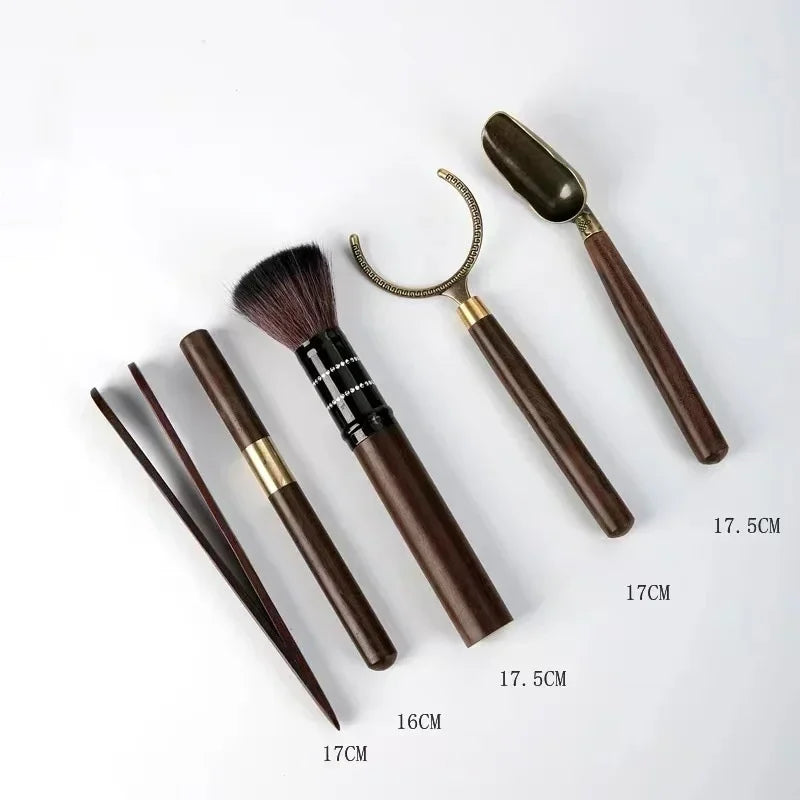 5Pcs/Set Tea Ceremony Heat-resistant Kung Fu Tea Tools Wooden Chinese Gongfu Teaspoon Tea Tong Needle Set Tearoom Supplies