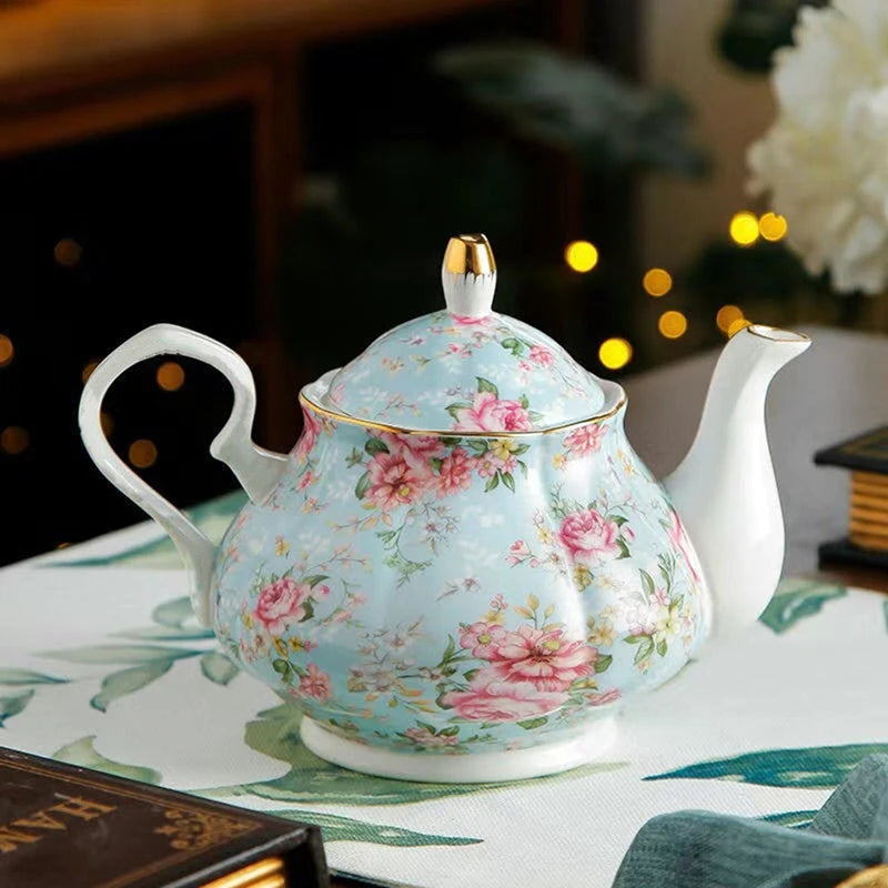 400ML European Bone China Teapot English Afternoon Tea Set Teapot High-Grade Porcelain Coffee Pot Heat Resistant Kettle Pot