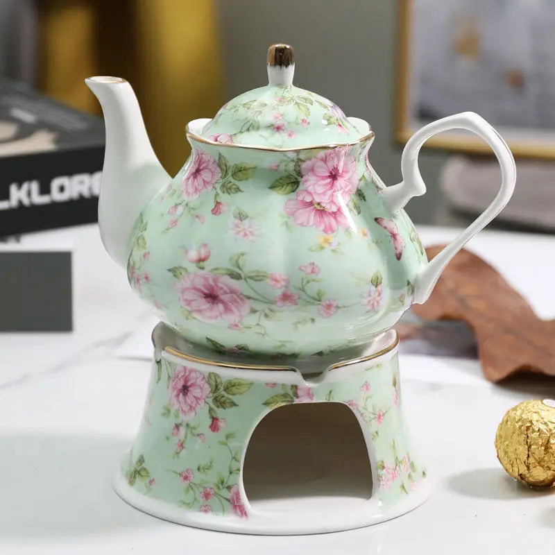 400ML European Bone China Teapot English Afternoon Tea Set Teapot High-Grade Porcelain Coffee Pot Heat Resistant Kettle Pot