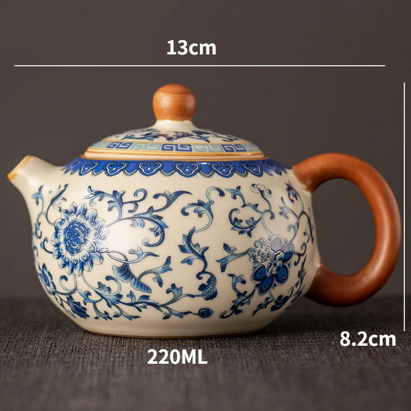 Celadon Ru Kiln Xishi Teapot Set Single Pot Tea Brewer Household High-grade Ceramic Kung Fu Tea Set