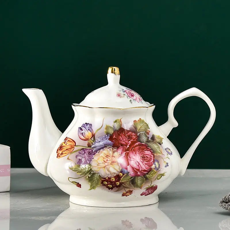 400ML European Bone China Teapot English Afternoon Tea Set Teapot High-Grade Porcelain Coffee Pot Heat Resistant Kettle Pot