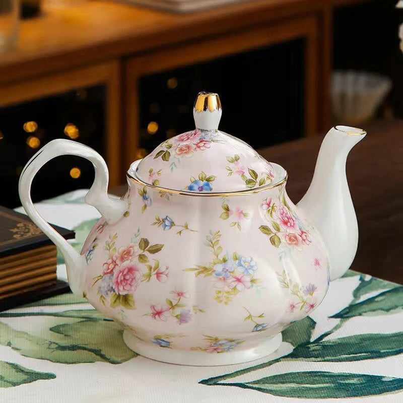 400ML European Bone China Teapot English Afternoon Tea Set Teapot High-Grade Porcelain Coffee Pot Heat Resistant Kettle Pot